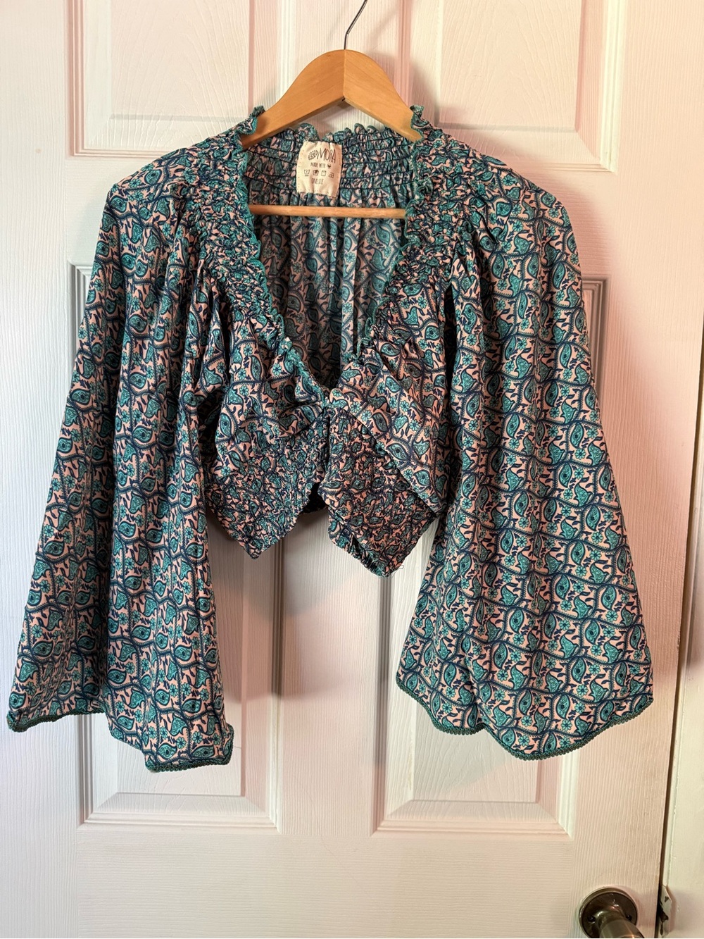 Bohemian Ruffle Cropped Blouse